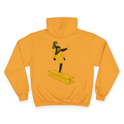 The Kick - Print on back - Champion Hoodie Hoodie - YinzerShop