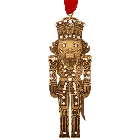 Nutcracker Prince Ornament – Handcrafted Bronze Holiday Keepsake with Crystal Accents