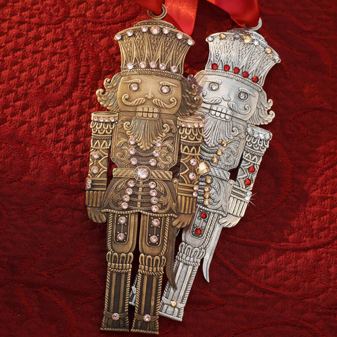 Nutcracker Prince Ornament – Handcrafted Bronze Holiday Keepsake with Crystal Accents