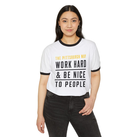 The Pittsburgh Way - Next Level Unisex Cotton Ringer T-Shirt T-Shirt - YinzerShop