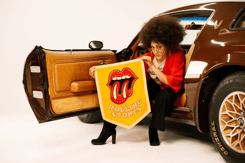 The Rolling Stones Camp Flag • The Rolling Stones x Oxford Pennant Camp Flag - YinzerShop
