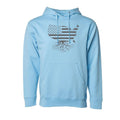 USA Flag Hoodie (Unisex) Pullover Hoodie WYR Aqua S 