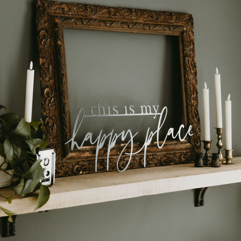 'This is My Happy Place' Script Wall Decor