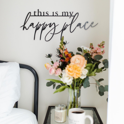 'This is My Happy Place' Script Wall Decor