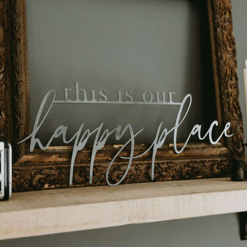 'This is Our Happy Place' Script Wall Decor