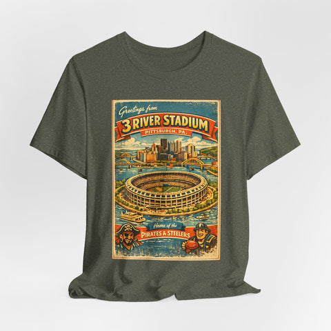 Three River Stadium Flashback - Unisex Jersey Short Sleeve Tee T-Shirt - YinzerShop