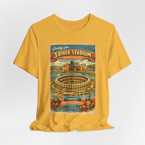 Three River Stadium Flashback - Unisex Jersey Short Sleeve Tee T-Shirt - YinzerShop