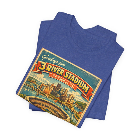 Three River Stadium Flashback - Unisex Jersey Short Sleeve Tee T-Shirt - YinzerShop