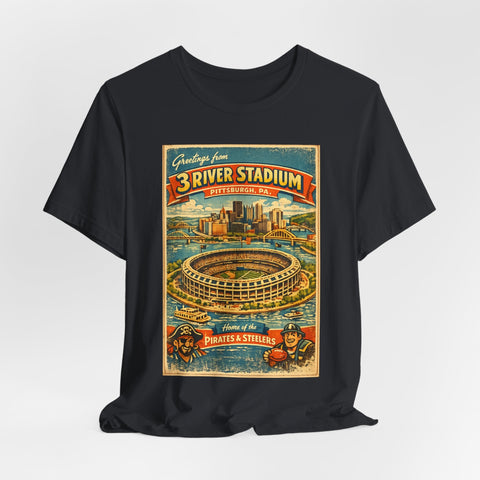 Three River Stadium Flashback - Unisex Jersey Short Sleeve Tee T-Shirt - YinzerShop