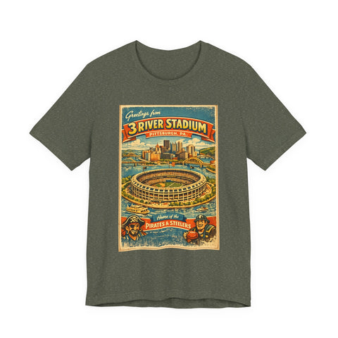 Three River Stadium Flashback - Unisex Jersey Short Sleeve Tee T-Shirt - YinzerShop