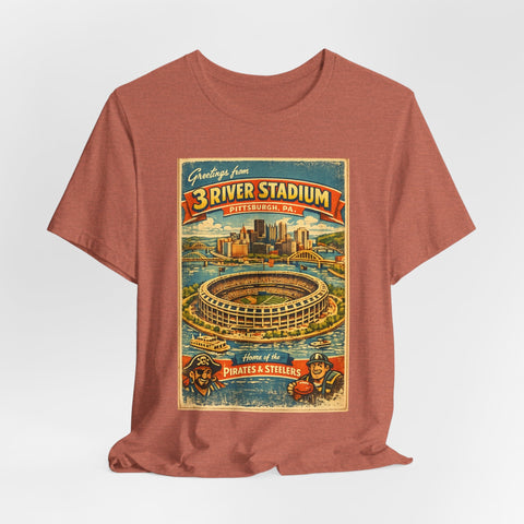 Three River Stadium Flashback - Unisex Jersey Short Sleeve Tee T-Shirt - YinzerShop