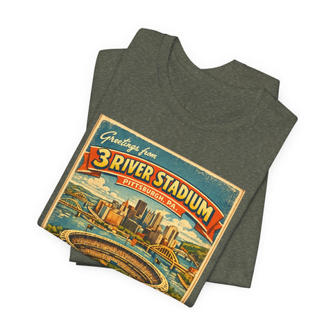 Three River Stadium Flashback - Unisex Jersey Short Sleeve Tee T-Shirt - YinzerShop