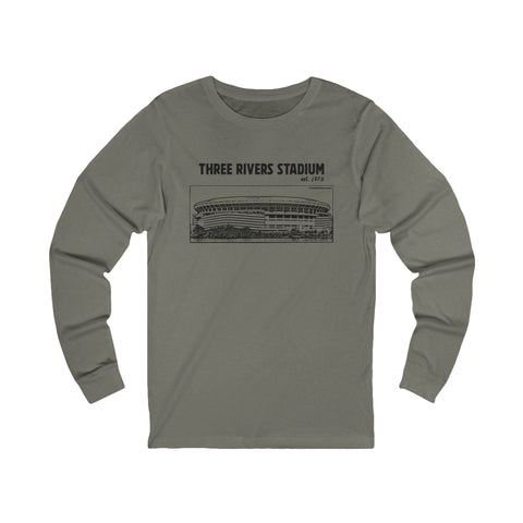 Three Rivers Stadium - 1970 - Retro Schematic - Long Sleeve Tee Long Sleeve Shirt - YinzerShop