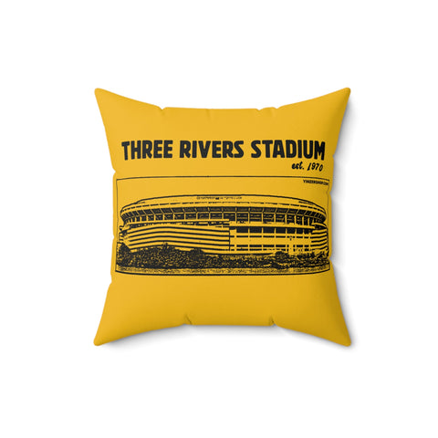 Three Rivers Stadium - 1970 - Retro Schematic - Spun Polyester Square Pillow Home Decor - YinzerShop