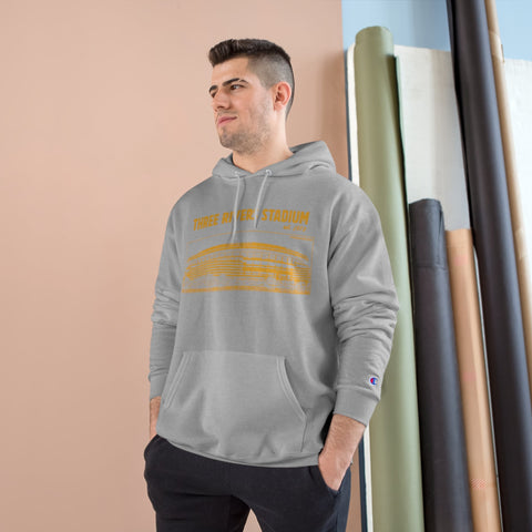Three Rivers Stadium - Retro Schematic - Champion Hoodie Hoodie - YinzerShop