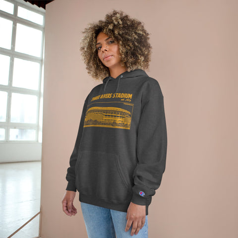 Three Rivers Stadium - Retro Schematic - Champion Hoodie Hoodie - YinzerShop