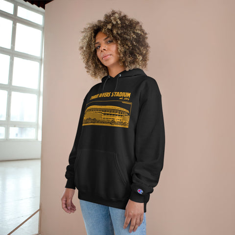 Three Rivers Stadium - Retro Schematic - Champion Hoodie Hoodie - YinzerShop