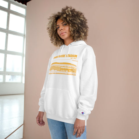Three Rivers Stadium - Retro Schematic - Champion Hoodie Hoodie - YinzerShop