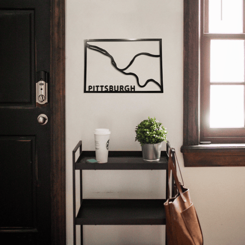 Three Rivers Wall Decor – Pittsburgh Steel Art Metal Sculpture 16x11 Inches Wall Decor - YinzerShop