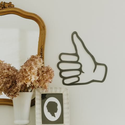 Thumbs Up Wall Decor – Recycled Steel Cutout Metal Art Sign, Magnetic Photo Display
