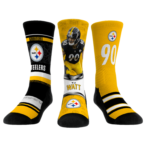 T.J. Watt - Pittsburgh Steelers - Pro 3-Pack Socks - YinzerShop