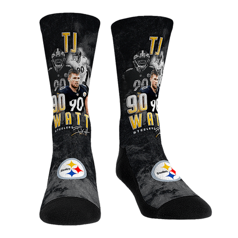 T.J. Watt - Pittsburgh Steelers - Retro Photo Socks - YinzerShop