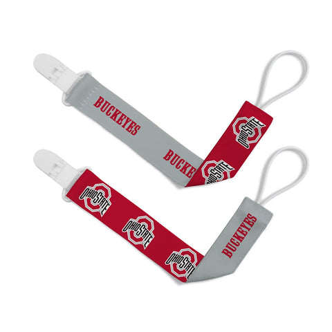 Ohio State Pacifier Clip 2-Pack | Licensed College Baby Item with Secure Strap