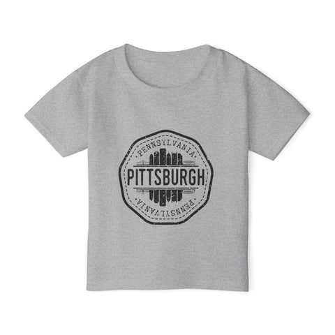 Toddler Cotton T-Shirt - Pittsburgh Vintage Stamp | Breathable Classic Fit Tee Kids Apparel - YinzerShop