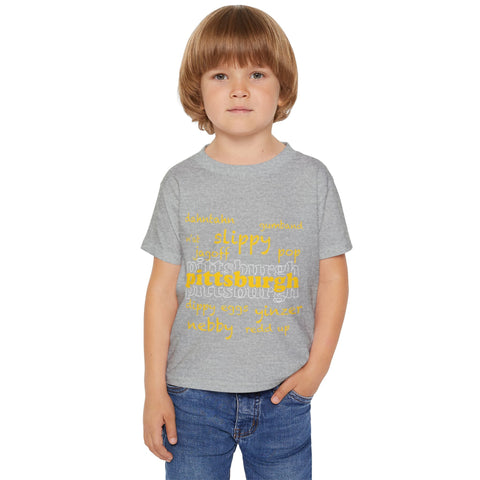 Toddler Cotton T-Shirt - Pittsburgh Yinzerisms Soft Toddler Shirt | Durable Kids Tee Kids Apparel - YinzerShop