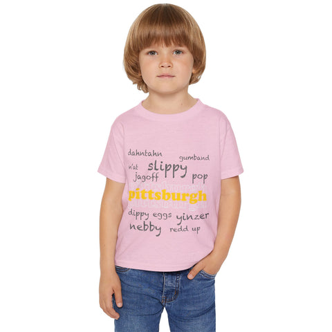 Toddler Cotton T-Shirt - Pittsburgh Yinzerisms Soft Toddler Shirt | Durable Kids Tee Kids Apparel - YinzerShop