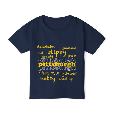 Toddler Cotton T-Shirt - Pittsburgh Yinzerisms Soft Toddler Shirt | Durable Kids Tee Kids Apparel - YinzerShop