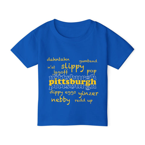 Toddler Cotton T-Shirt - Pittsburgh Yinzerisms Soft Toddler Shirt | Durable Kids Tee Kids Apparel - YinzerShop