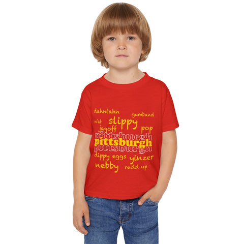 Toddler Cotton T-Shirt - Pittsburgh Yinzerisms Soft Toddler Shirt | Durable Kids Tee Kids Apparel - YinzerShop