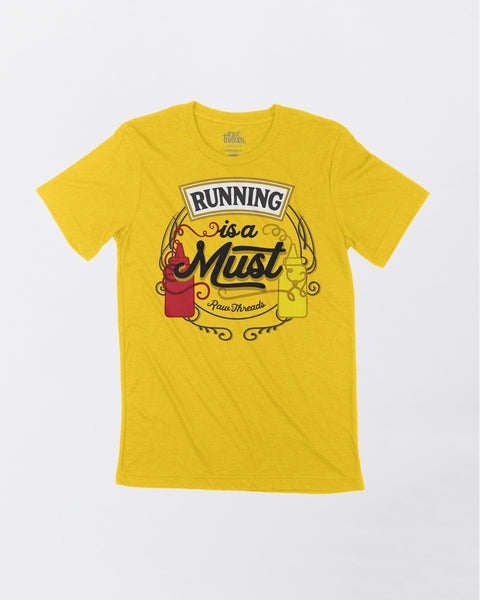 Running is a MUST Tops - Multi-Product Raw Threads Athletics Yellow Crew XS