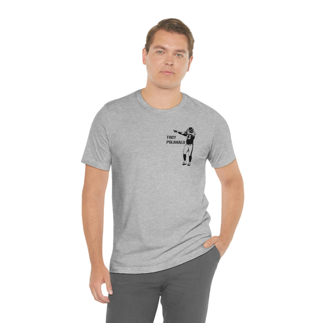 Troy Polamalu Legend T-Shirt - Back-Printed Graphic Tee T-Shirt Printify   