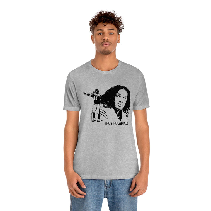 Troy Polamalu Legend T-Shirt Short Sleeve Tee T-Shirt Printify   