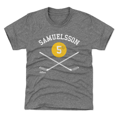 Ulf Samuelsson T-Shirt - Kids Crewneck Tee | Pittsburgh Hockey Short Sleeve Shirt Kids T-Shirt - YinzerShop