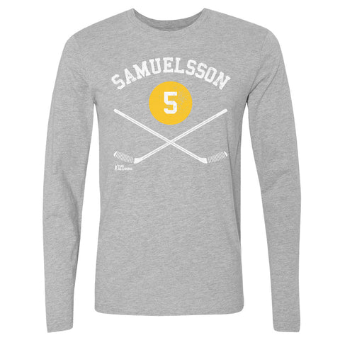 Ulf Samuelsson T-Shirt – Pittsburgh Hockey Shirt | Crewneck Cotton Graphic Tee Men's Long Sleeve T-Shirt - YinzerShop