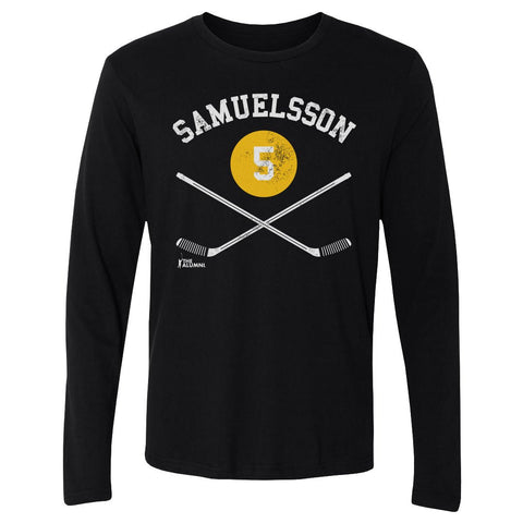 Ulf Samuelsson T-Shirt – Pittsburgh Hockey Shirt | Crewneck Cotton Graphic Tee Men's Long Sleeve T-Shirt - YinzerShop