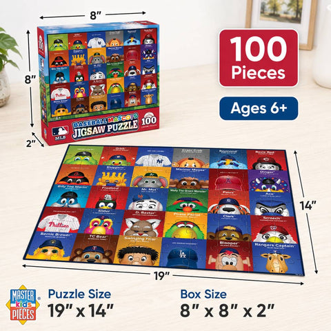 MLB Mascots Puzzle - 100 Piece Jigsaw For Kids | MasterPieces Art By S. Preston
