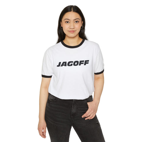 Unisex Cotton Ringer Shirt - Jagoff Classic Fit Tee with Retro Crew Neck T-Shirt - YinzerShop