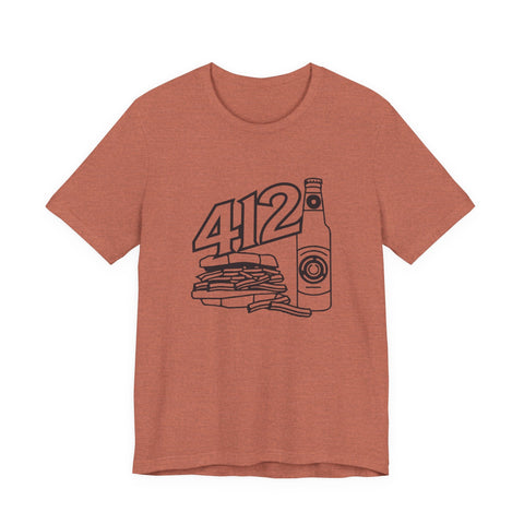 Unisex Jersey Tee - 412 Icon Short Sleeve T-Shirt | Soft Cotton Jersey Shirt T-Shirt - YinzerShop