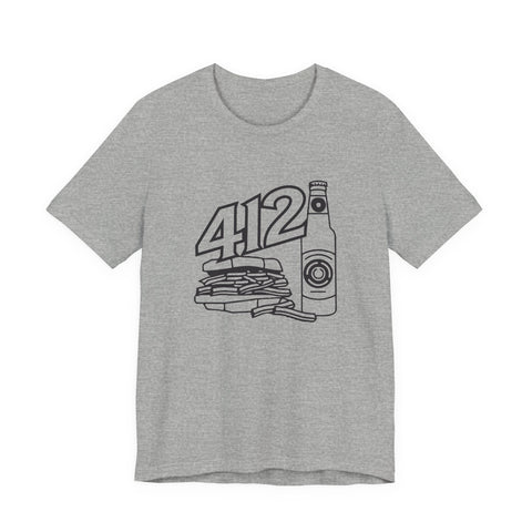 Unisex Jersey Tee - 412 Icon Short Sleeve T-Shirt | Soft Cotton Jersey Shirt T-Shirt - YinzerShop