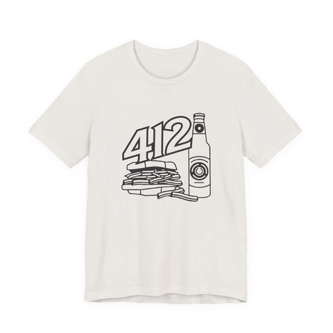 Unisex Jersey Tee - 412 Icon Short Sleeve T-Shirt | Soft Cotton Jersey Shirt T-Shirt - YinzerShop