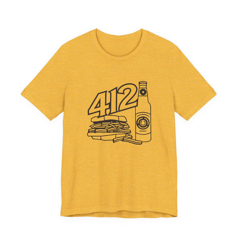 Unisex Jersey Tee - 412 Icon Short Sleeve T-Shirt | Soft Cotton Jersey Shirt T-Shirt - YinzerShop