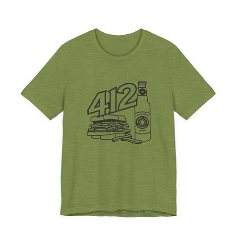 Unisex Jersey Tee - 412 Icon Short Sleeve T-Shirt | Soft Cotton Jersey Shirt T-Shirt - YinzerShop