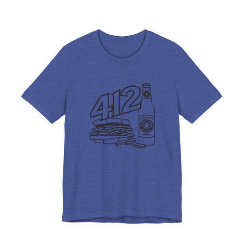 Unisex Jersey Tee - 412 Icon Short Sleeve T-Shirt | Soft Cotton Jersey Shirt T-Shirt - YinzerShop
