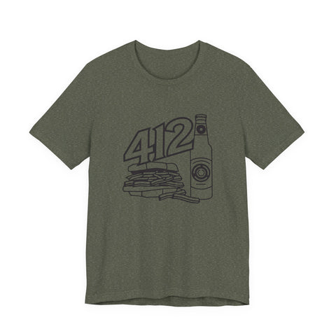 Unisex Jersey Tee - 412 Icon Short Sleeve T-Shirt | Soft Cotton Jersey Shirt T-Shirt - YinzerShop