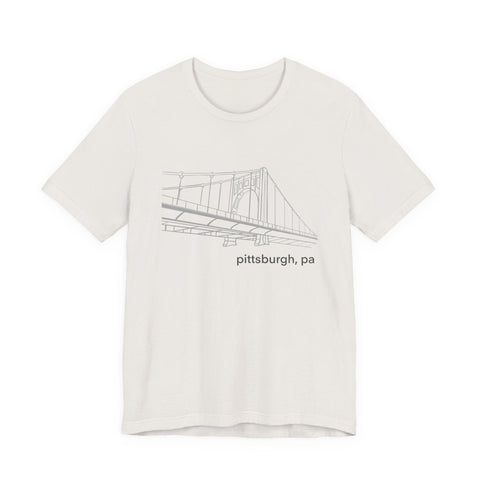 Unisex Jersey Tee Clemente Bridge | Bella Canvas 3001 Soft Cotton Shirt T-Shirt - YinzerShop