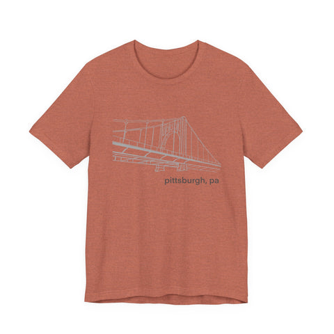 Unisex Jersey Tee Clemente Bridge | Bella Canvas 3001 Soft Cotton Shirt T-Shirt - YinzerShop